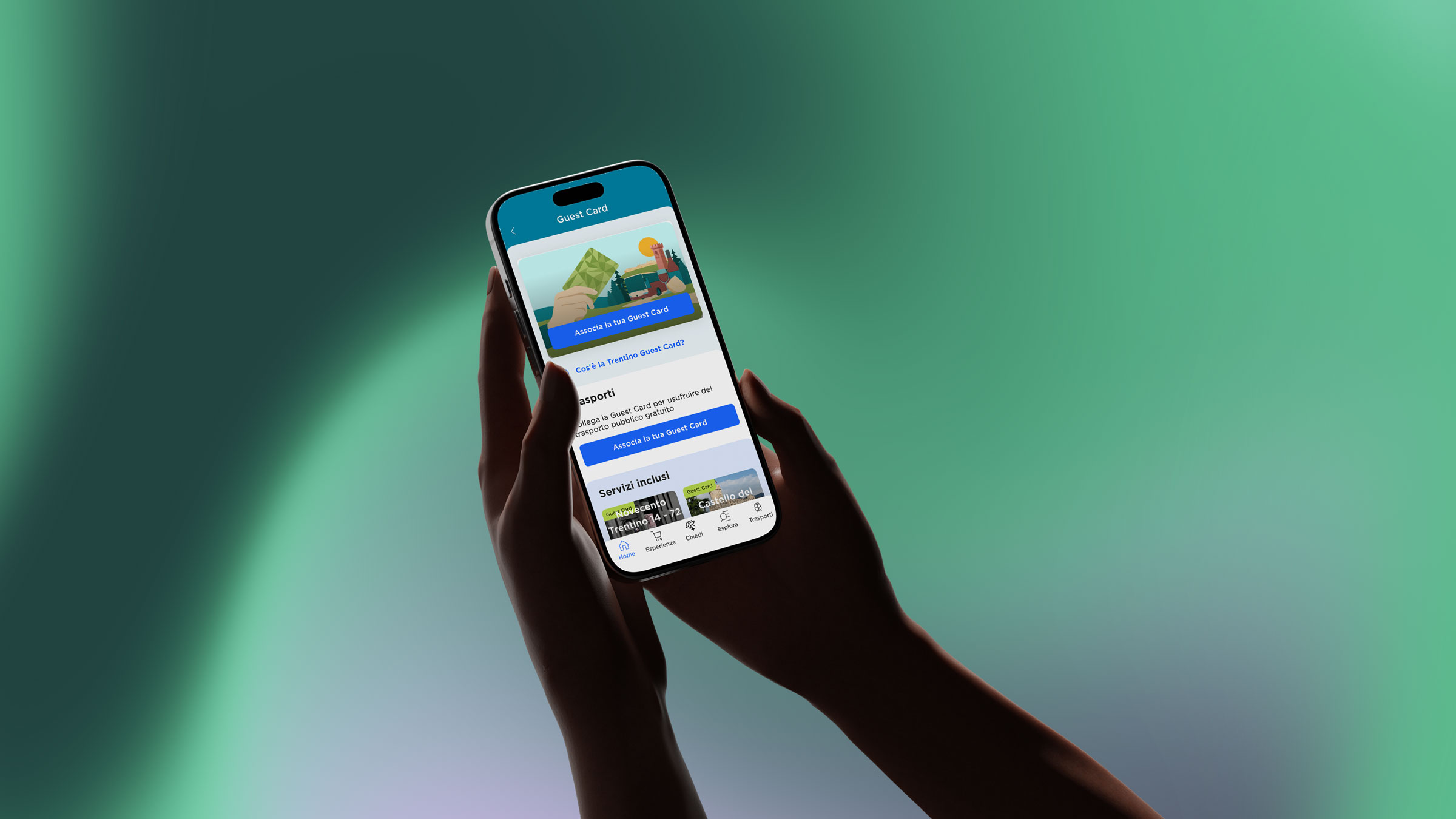 La Trentino Guest Card sull’app, utilizzata durante il viaggio